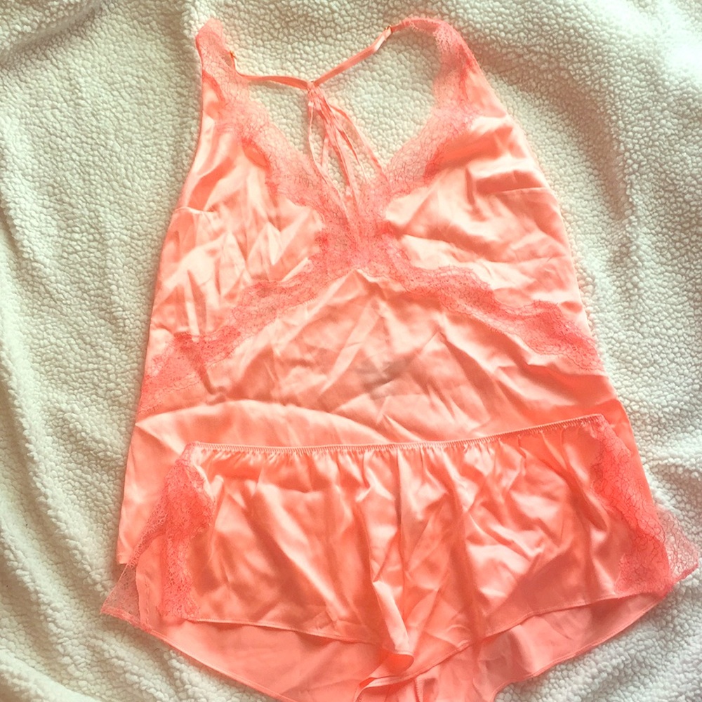 Lacy lingerie top and shorts